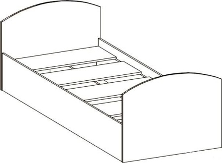 Кровать Юниор-2 МДФ (Д-2030 х В-650 х Г-840 мм)/Разные Цвета