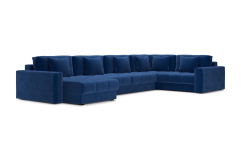 Диван п-образный тик-так Монарх темно-синий