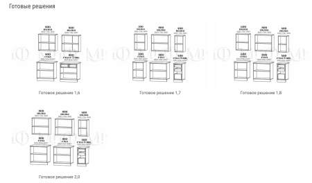 Кухонный Гарнитур Яблоко МДФ/Фотопечать 1600/1700/1800/2000 мм