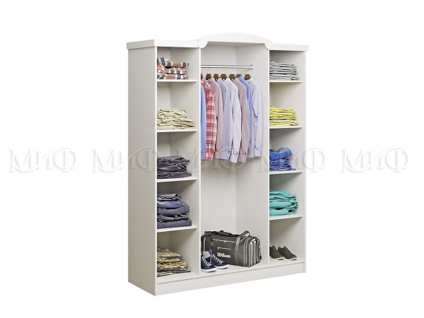 Шкаф 3-х Створчатый Герда Белый/Белый Глянец Ш-1350хВ-2016хГ-540 мм