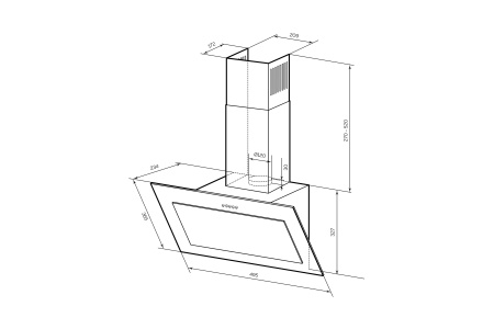 Наклонная вытяжка MIO 500 BLACK