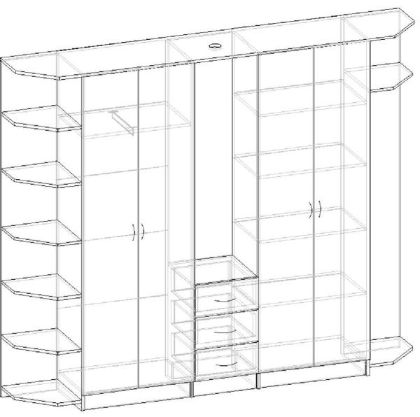 Прихожая Даллас Венге/Ясень Шимо Светлый (2,5х2,1х0,45)